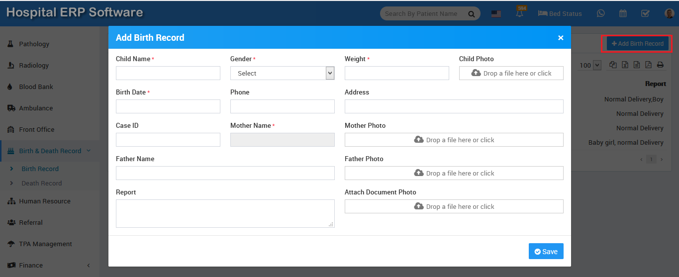 add birth record