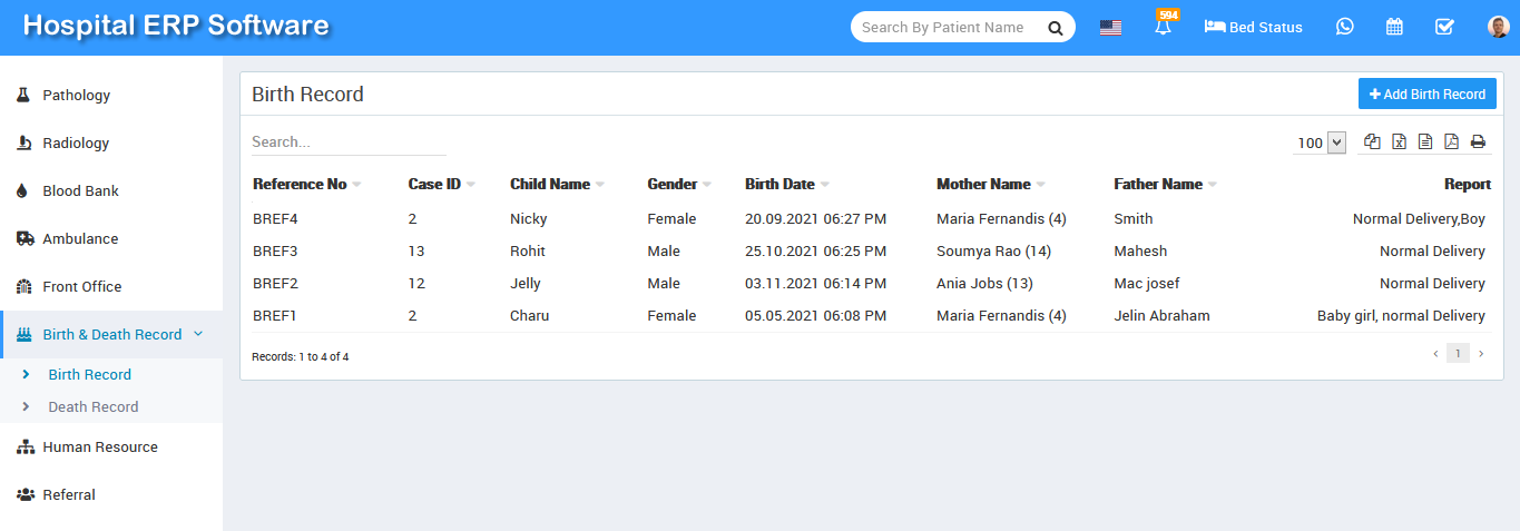 birth record list