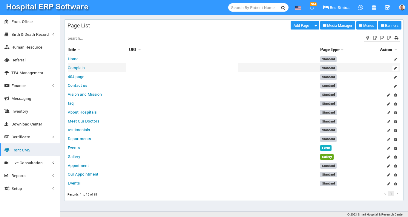 page list