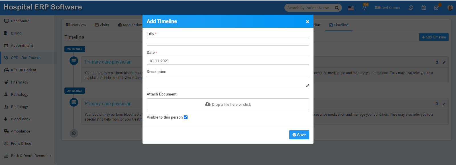 opd add timeline