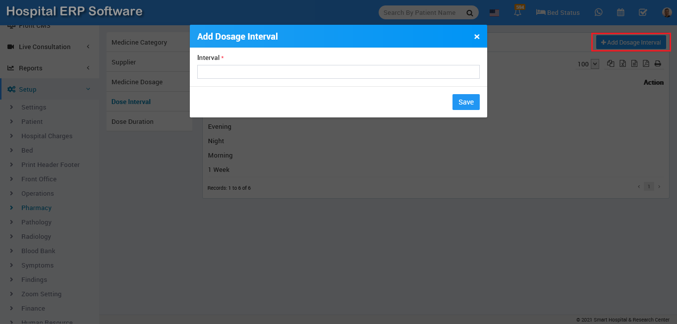 add dose interval