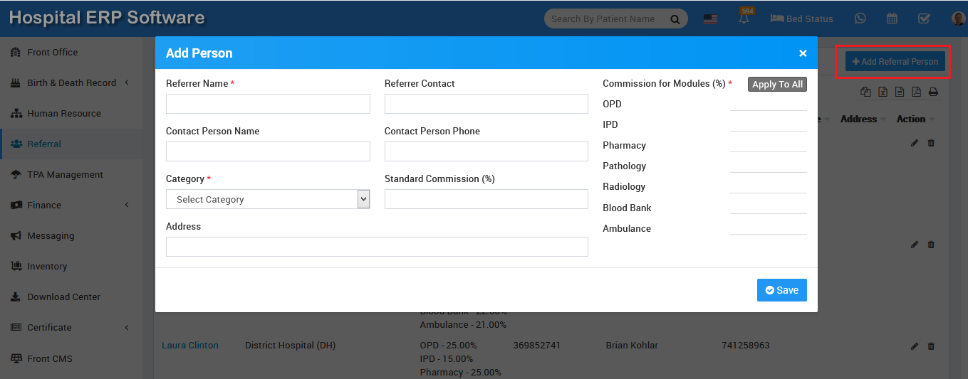 add referral person
