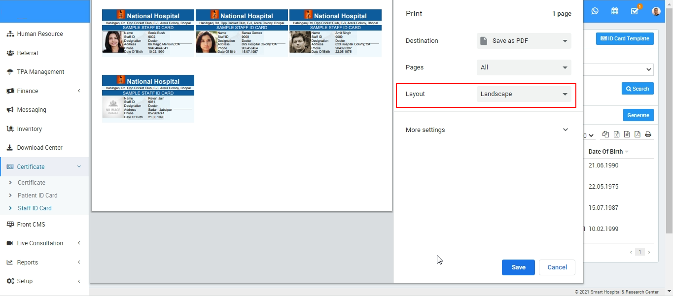 generate staff id card